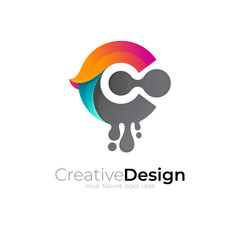 Letter C logo vector, Abstract C logo design illustration
