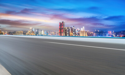 Road ground and urban architectural landscape