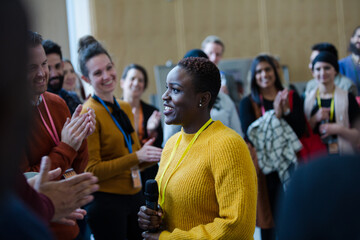 Female speaker talking to audience