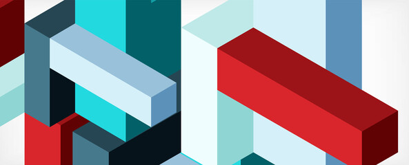 Abstract background. 3d cubes, cubic elements and blocks. Techno or business concept for wallpaper, banner, background, landing page