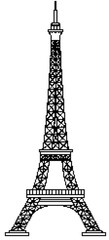 Eiffel Tower on a white background, pixel art