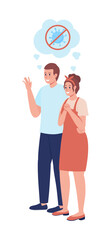 Happy couple see off someone semi flat color vector character. Parents figures. Full body people on white. After covid isolated modern cartoon style illustration for graphic design and animation