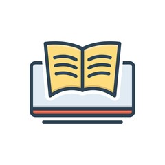 Color illustration icon for online education