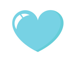 Blue Heart icon. I love you. Flat style