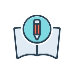 Color illustration icon for knowledge mastery