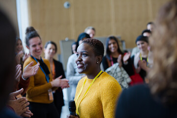 Female speaker talking to audience