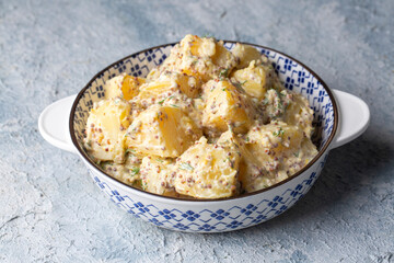 Potato salad with mustard seeds and mayonnaise (Turkish name; patates salatasi)