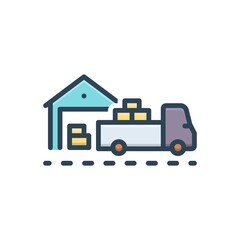 Color illustration icon for shipments