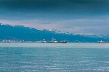 Sea. Winter day. Black sea