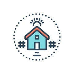 Color illustration icon for drew