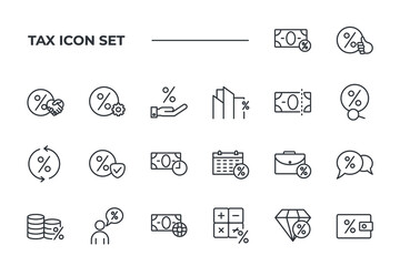 tax set icon, isolated tax set sign icon, vector illustration