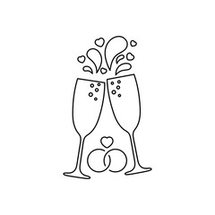 champagne icon. wine glass icon  celebration sign wedding day symbol