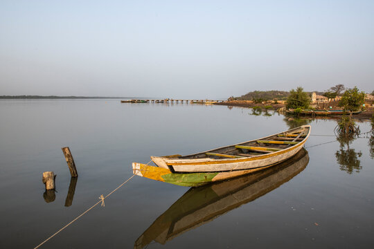 Wooden Fishing Pirogues on the River Gambia