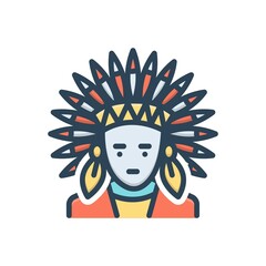 Color illustration icon for apache