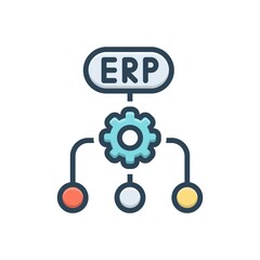 Obraz premium Color illustration icon for erp