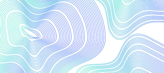 Abstract colorful background with wavy lines. Minimal topographic line contour map style. Vector	