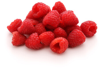 fresh raspberries isolated on white background