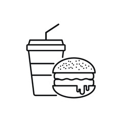 Fast Food Icon Design Graphic Illustration Template In Trendy Flat Style