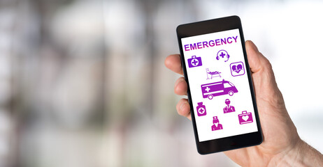 Emergency concept on a smartphone