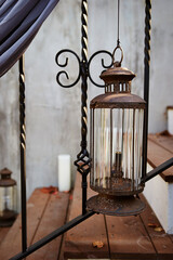 old lamp on the stairs 