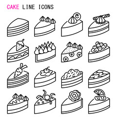 Cake line icons