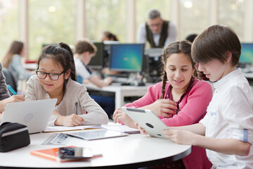 Students sitting at table