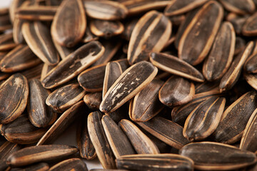 sunflower seeds on a cutting board