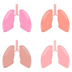 Vector illustration set of healthy lungs, suitable for advertising health and education products