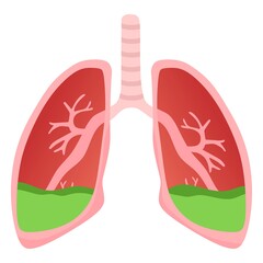 Vector illustration of a sick lung, suitable for advertising health and education products