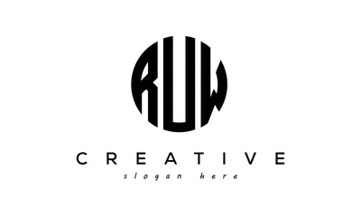 Fotobehang Letters RUW creative circle logo design vector  © Murad Gazi