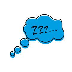Comic bubble Zzz. Sleeping vector icon.