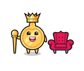 Mascot cartoon of key as a king