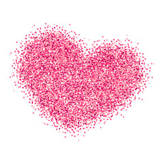 Breast Cancer Awareness pink glitter heart background for poster and banner template. October is Cancer Awareness Month.