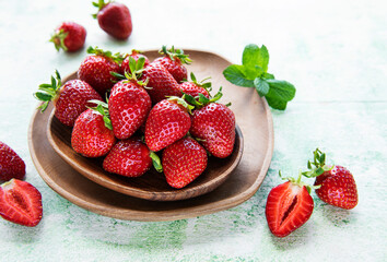 Fresh ripe delicious strawberries