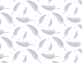 Beautiful pattern with grey feather. Background, wallpaper.