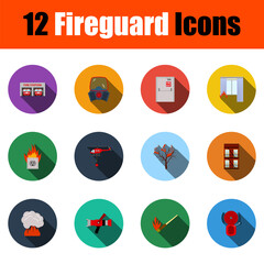 Fototapeta premium Fireguard Icon Set