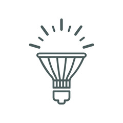 Halogen, lamp, light icon. Gray vector design.