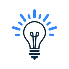 Lamp, bulb icon. Simple design.