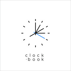 clock with book logo design inspiration