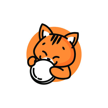 cute tiger orange colored mascot logo inspiration