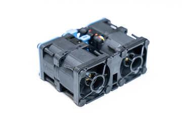twin-rotor cooling fan for data centers on an isolated background side view