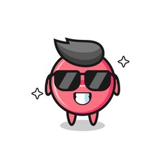 Cartoon mascot of medicine tablet with cool gesture