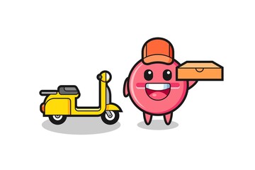 Character Illustration of medicine tablet as a pizza deliveryman