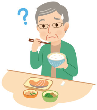 食事をする高齢者　味覚障害　健康