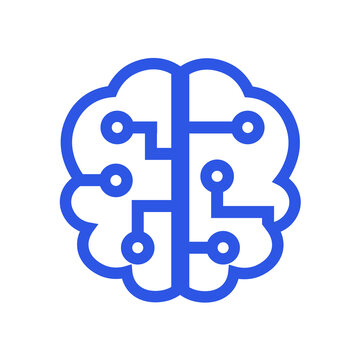 recommend clip art: Vector Minimalist Artificial Intelligence Icon - Amazing simple vector flat illustration of an AI system suitable for mobile apps, website, clip art, design assets, and illustration in general