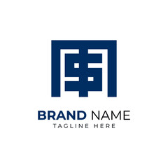 Initial MS SM vector modern style and minimalist logo design