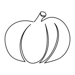 Pumpkin icon in linear one continious stroke style isolated on white Simple flat vector illustration.