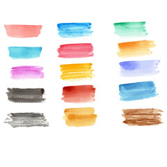 colorful watercolor background. real watercolor. brush paint stroke striped. hand drawn elements for design. vector illustration