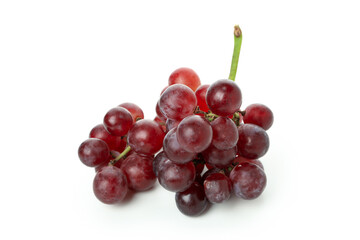 Red ripe grape isolated on white background
