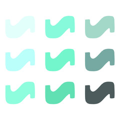 Vector shapes in different shades of blue. Shapes for web design